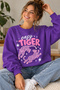 Easy Tiger Written Colorful Leopard Print Unisex Oversize Sweatshirt – Crew Neck Casual Sweatshirt