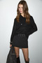 Velto women's polo collar buttoned black sweater - 3