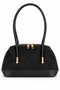 Women's Lora Suede Zippered Hand and Shoulder Bag - Black - 5