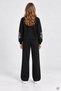 Black Girls' Floral Embroidered Sleeves 3 Thread Embroidered Wide Leg Sweatpants Set 25003 - 4