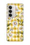 Redmi 15 Compatible Daisy Yellow Plaid Printed Transparent Phone Case