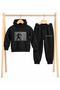 Cristiano Ronaldo Cr7 Printed 3 Threaded Hooded Children's Tracksuit Set