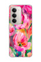 Redmi 15 Compatible Pink Tulip Printed Transparent Phone Case