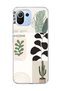 Mi 11 Lite Compatible Leaf Cactus Banner Printed Transparent Phone Case