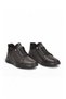 Black Genuine Leather Rubber Laced Rubber Sole Men's Casual Shoes 729 - 4