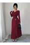 Rochie maxi, vișiniu - 5