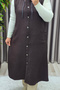 Women's Clothing Plus Size Buttoned Chain Detailed Hooded Quilted Vest - 5