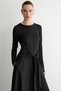 Malva women's black dress with lace-up detail, woven poplin skirt, and stretch viscose top. - 4