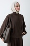 Pleated Gathered Bitter Brown Double Set - 6