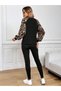 Women's long sleeve crew neck leopard print viscose two-piece set - 2