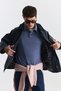 Suede Collar Trench Coat with Pocket Bags - 3