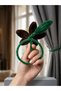 Handmade Chenille Fabric Brown Floral Background Curtain Holder – Decorative Curtain Collector and Curtain Accessory - 3