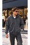 Men's 3 Thread Hooded Zippered Sweat Jacket Cty-Çtn-507 - 2