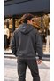 Men's 3 Thread Hooded Zippered Sweat Jacket Cty-Çtn-507 - 3