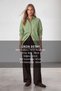 Women's Oil Green Oversize Long Viscose Shirt Alc-X6828 - 2