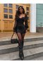 Shirt Collar Crop Ruffle Skirt Set - 3