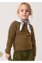Girl's Knitted Sweater with Scarf Brown