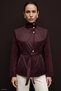 Belted Suede Jacket - Burgundy - 3