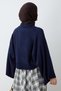 Kurzer, marineblauer Crop-Strickpullover mit weiten Ärmeln - 3