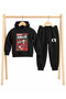 Cristiano Ronaldo Cr7 Printed 3 Threaded Hooded Children's Tracksuit Set