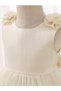 Baby Girl/Kid Princess Dress - 3D Floral Strap Tutu Dress with Big Bow on the Back - Birthday, Engagement, Special Occasion Outfit - 6