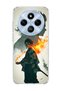 Redmi 14C Compatible Anime Fire Shadow Printed Transparent Phone Case
