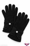 Women's Winter Black Stoned Lace Ribbon Bow Detailed Wool Knitted Gloves - 2