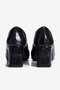 Women's High Heel Shoes Crocodile Patterned Square Toe Thick Heel Sima Black - 5