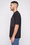 Men Oversized Crew Neck Short Sleeve Textured T-Shirt, Black - 3