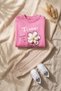 Flora Bloom 3D Daisy Detailed Powder Pink Sweatshirt and Ribbed Beige Trousers Baby Top and Bottom Set - 4