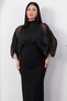 High Collar Top with Stones Crepe Dress Dks1470 - 2