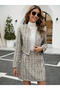 Women's Long Sleeve Open Front Woven Jacket and Mini Skirt Two-Piece Set - 4
