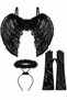 Halloween Halloween Black Angel Set 60X45 cm Wing, Black Crown and Satin Gloves - 7