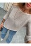 Women's Asymmetrical Cut Knitwear Sweater - 3