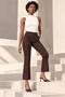 Women's Trousers Flare Trousers High Waist Pocketless Elastic Waist Lycra Spanish Flare Midi Black Fabric Stylish