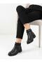 Women's Black Zippered Stylish and Comfortable Non-Slip Sole Daily Boots - 4