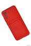 Spt-Gld Newface Galaxy A02S Case Kelvin Silicone with Business Card Holder (195713) - Red - 2