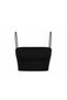 Women's 2-Piece Black and White Thin Strap Strapless Neckline Crop Tank Set - 2
