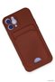 Spt-Gld Newface iPhone 12 Case Kelvin Silicone with Business Card Holder (195726) - Claret Red - 3