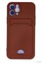Spt-Gld Newface iPhone 12 Case Kelvin Silicone with Business Card Holder (195726) - Claret Red