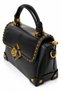 Black Logo and Studded Detailed Box Design Women's Hand and Shoulder Bag - 2