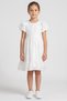 Kids Girl Solid Bow Back Dress, White