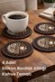 4 Silicone Coasters with Coffee Theme
