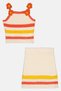 Toddlers Girl 2 Pcs Stripe Top And Skirt Set, Multicolor - 2