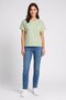 Women Crew Neck Short Sleeve Embroidered Top, Apple Green - 2