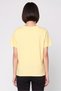 Women Crew Neck Short Sleeve Graphic T-Shirt, Yellow - 4