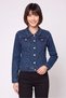 Women Solid Denim Jacket, Blue