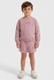 Kids Boy 2 Piece Brand Logo Sweatshirt And Shorts Set, Light Purple