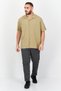 Men Regular Fit Plain Short Sleeves Casual Shirt, Light Brown - 3