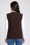 Women Knitted Sleeveless Cardigan, Dark Brown - 4